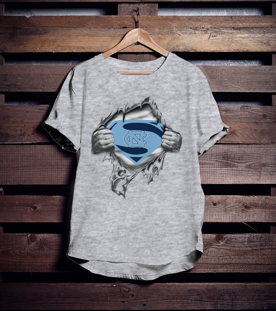 UNC Tar Heels Superman Logo Breakthrough T-Shirt