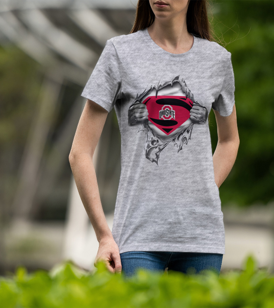 Ohio State Buckeyes Superman Logo Peel T-Shirt