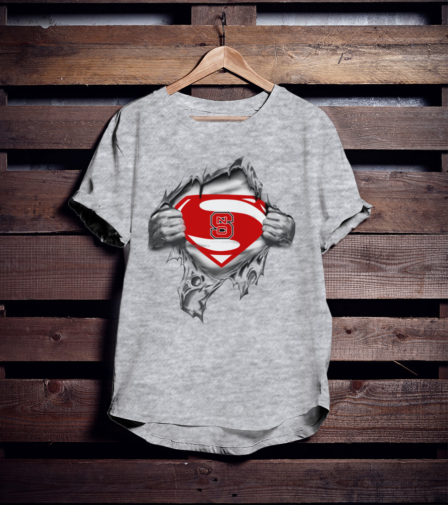 NC State Wolfpack Superman Logo Rip T-Shirt
