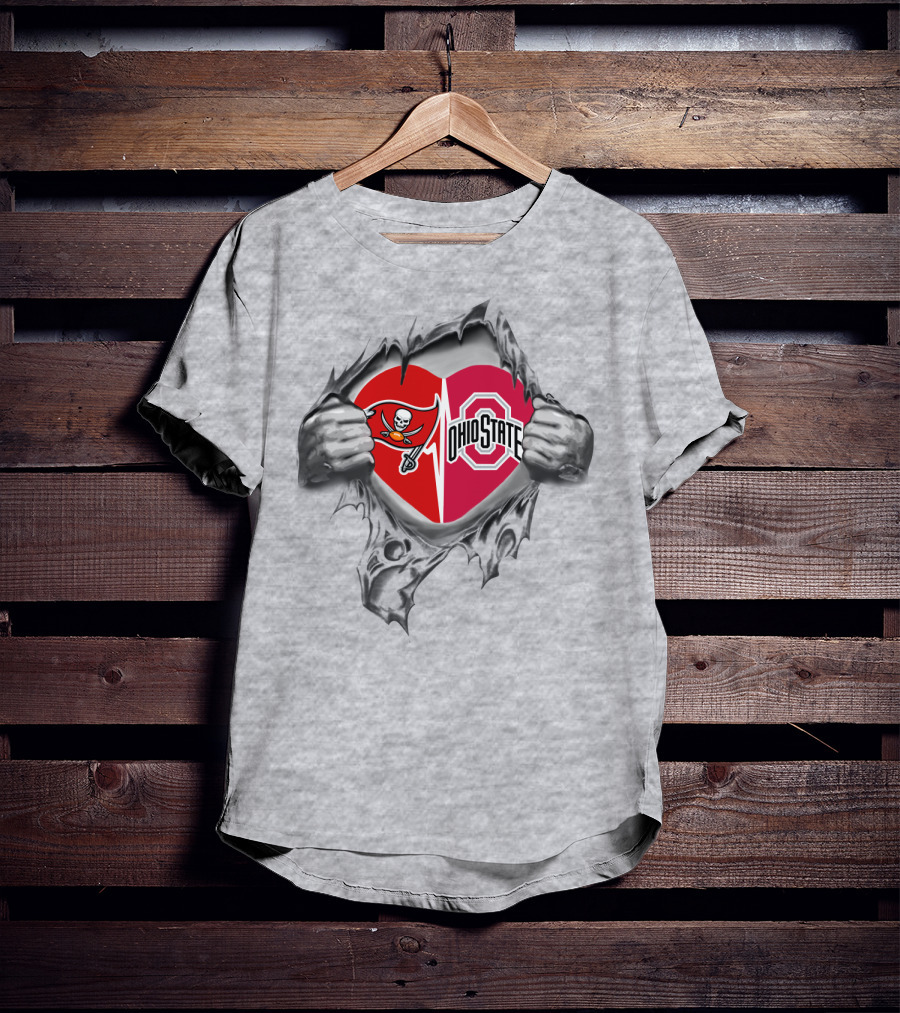 Buccaneers Ohio State Broken Heart Silver Hands T-Shirt
