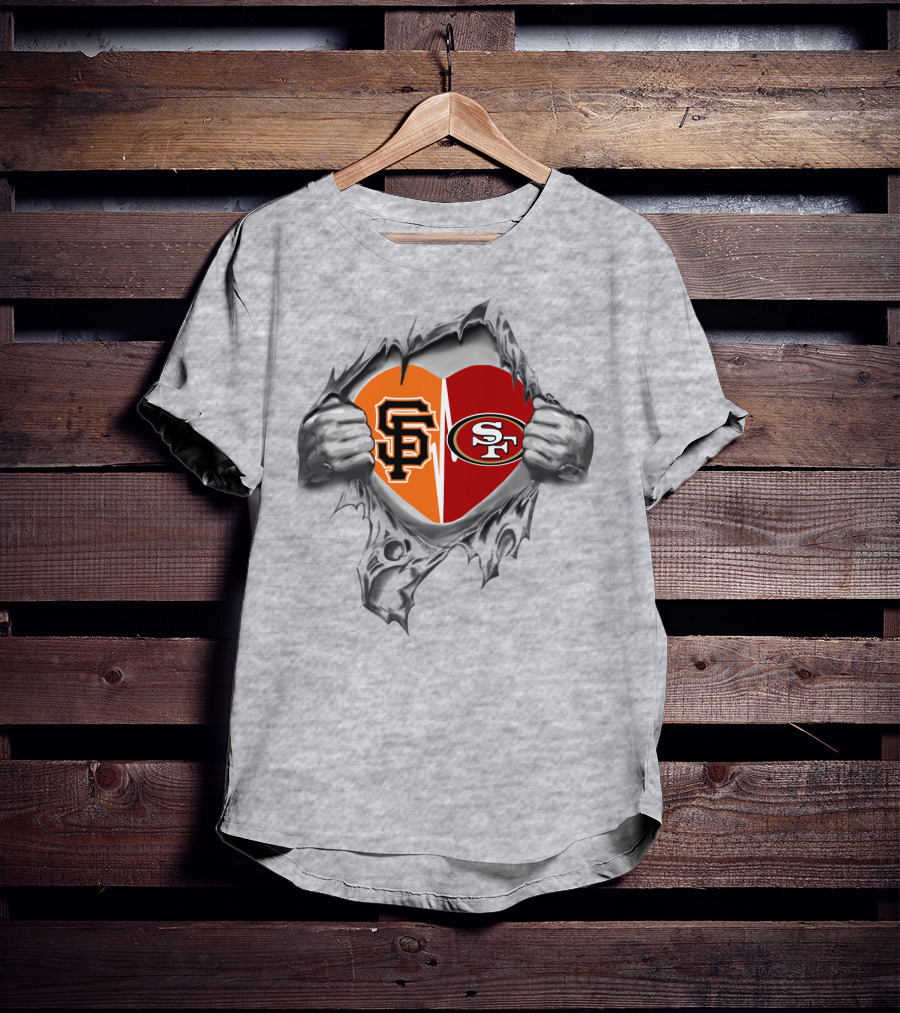 San Francisco 49ers And Giants Heart T-Shirt