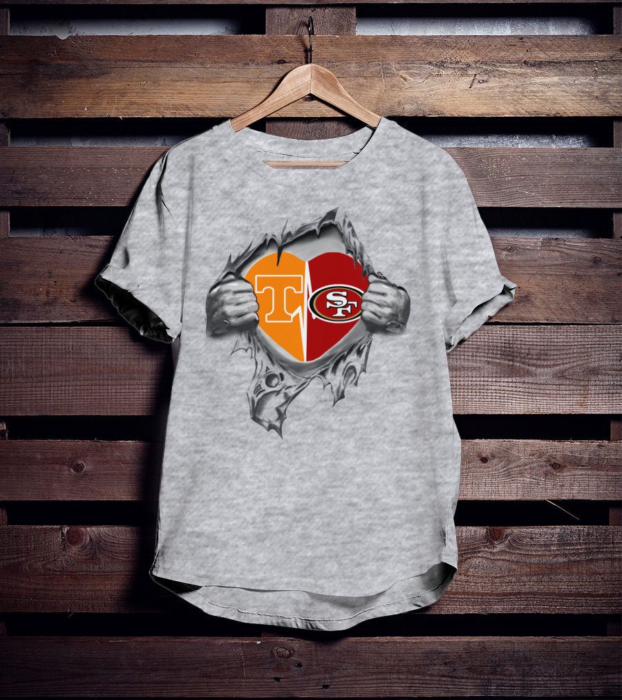 49Ers Tennessee Volunteers Heart T-Shirt