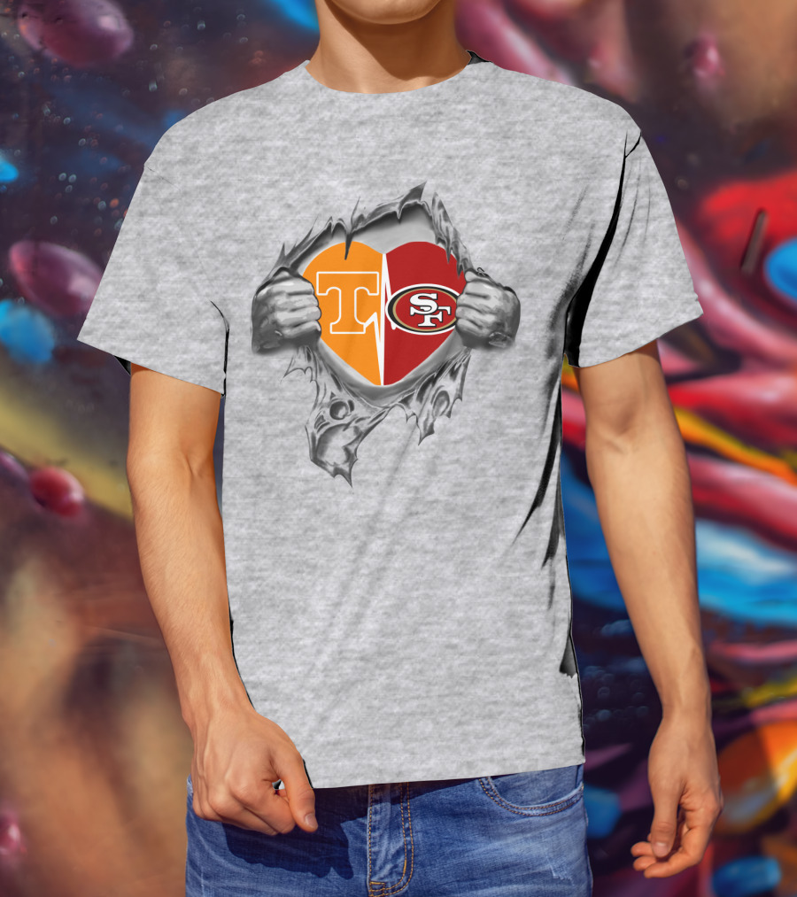 49Ers Tennessee Volunteers Heart T-Shirt