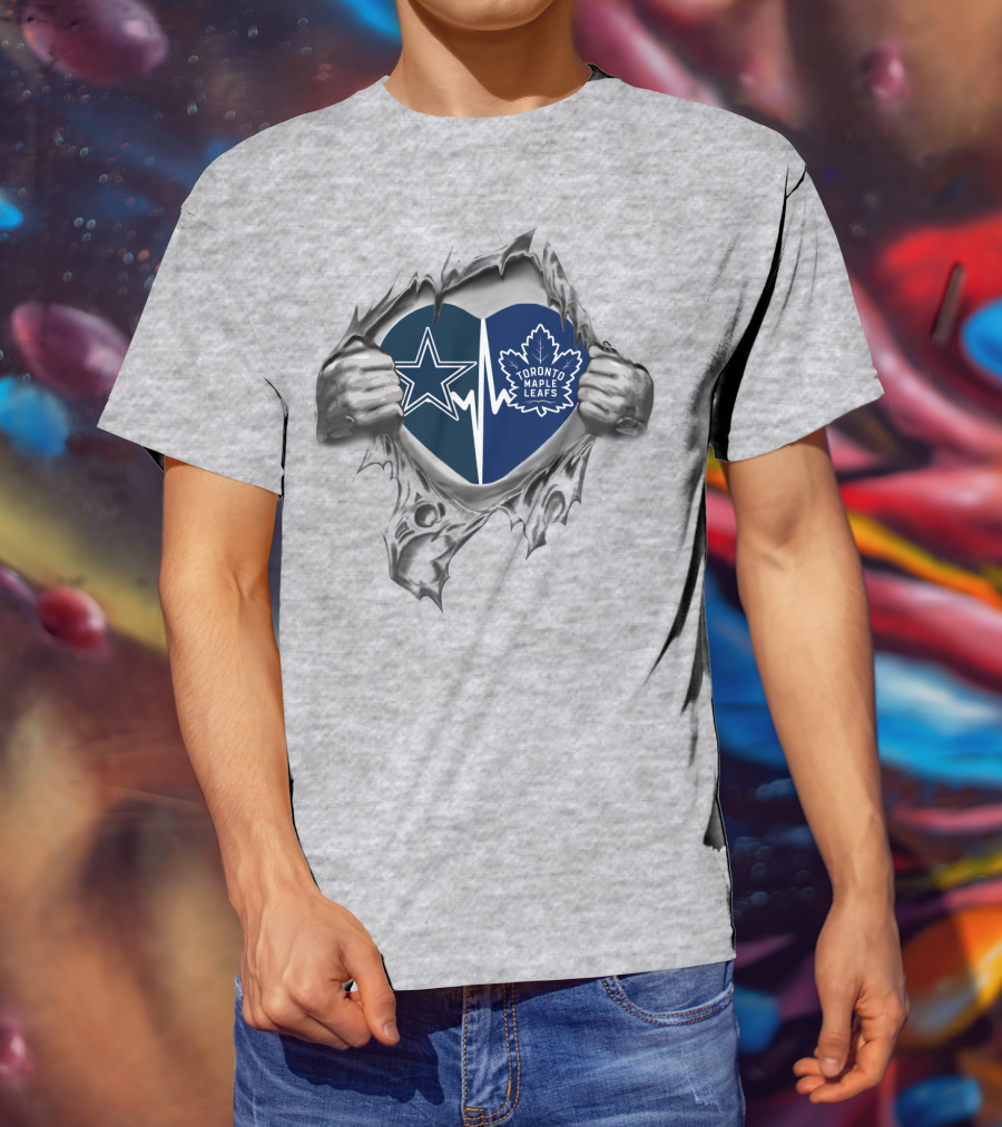 Cowboys Toronto Maple Leafs Heart T-Shirt