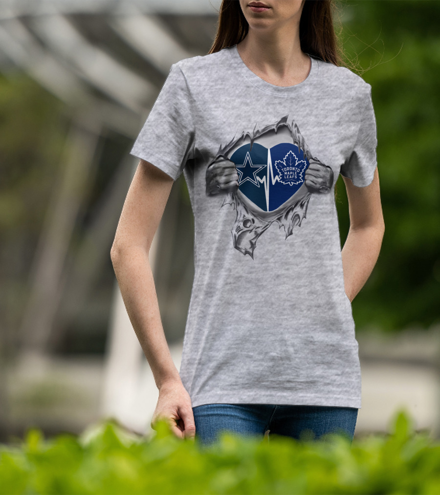 Cowboys Toronto Maple Leafs Heart T-Shirt