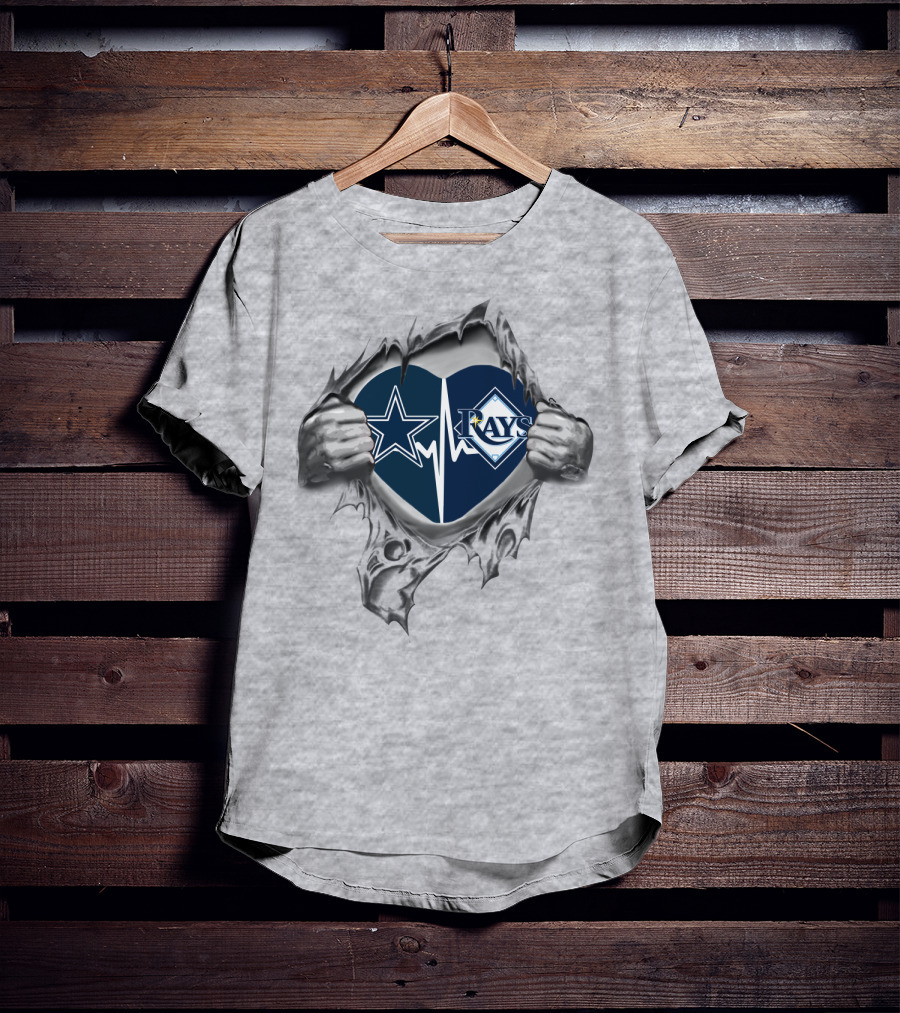 Cowboys Rays Heartbeat Fan Spirit T-Shirt