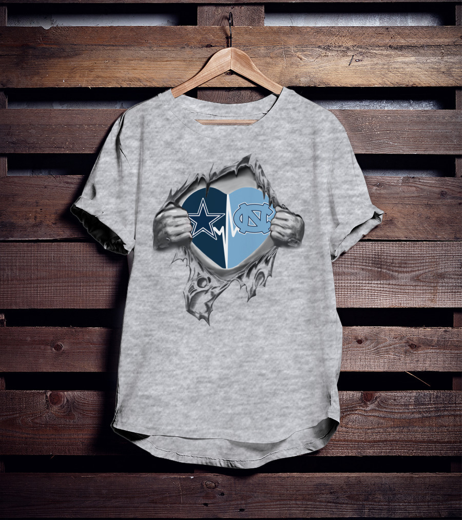 Cowboys Star Tar Heels Heartbeat Loyalty T-Shirt