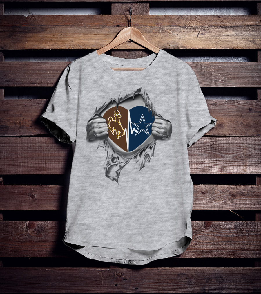 Cowboys Wyoming Cowboys Heart Shaped T-Shirt