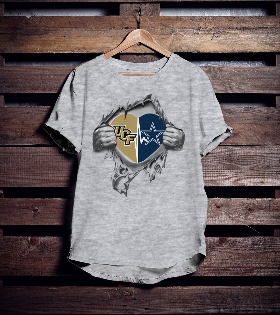 Ucf Cowboys Heart Tear Star T-Shirt