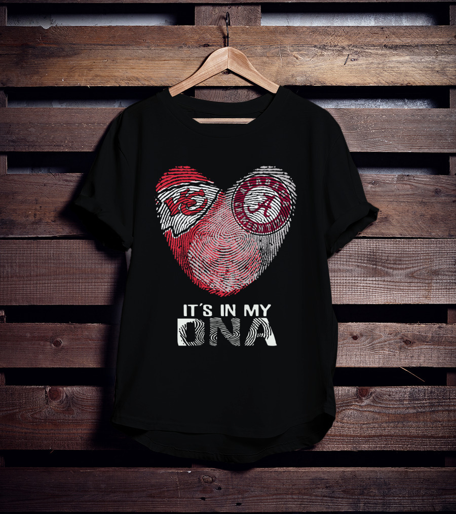 Chiefs Alabama It's In My Dna Fingerprint Heart T-Shirt