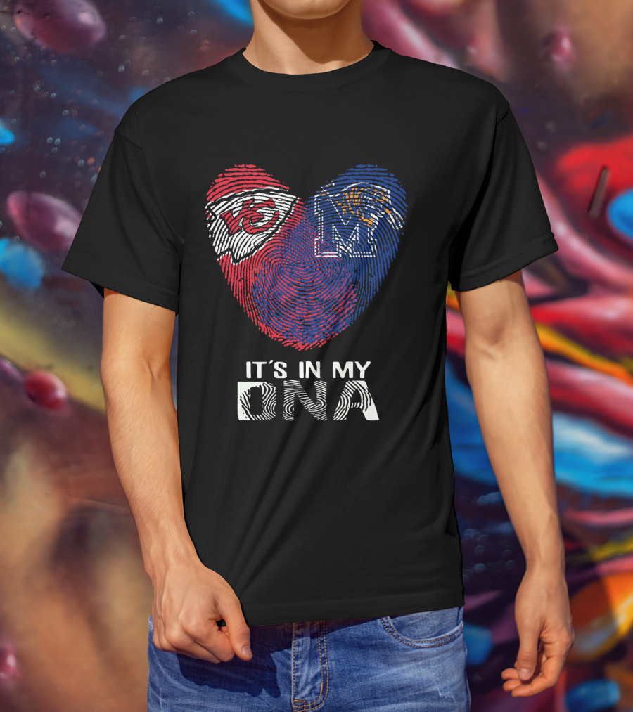 Chiefs Memphis It's In My DNA Heart Fingerprint T-Shirt