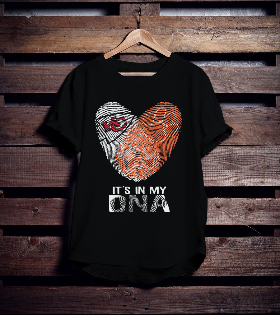 Chiefs Clemson Tigers It's In My DNA Fingerprint Heart T-Shirt