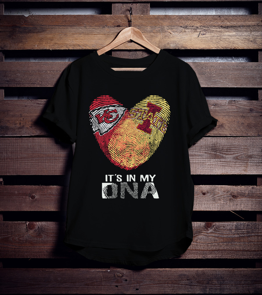 Chiefs Iowa State Fingerprint Heart It's In My Dna T-Shirt