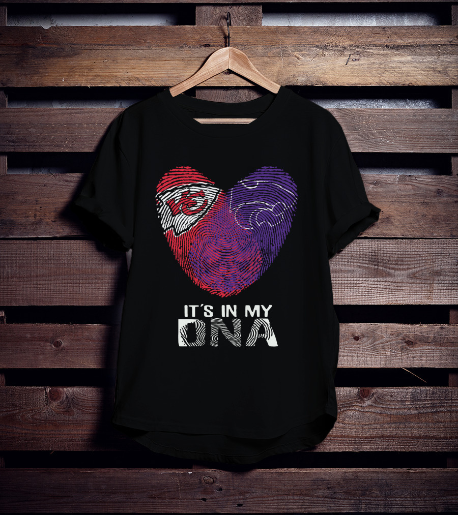 Chiefs Kansas State It's In My Dna Heart Fingerprint T-Shirt