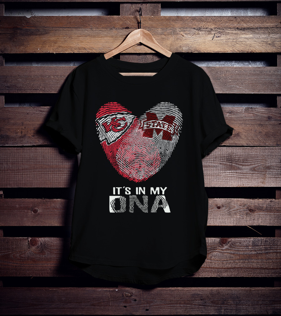 Chiefs MS State It's In My DNA Heartprint T-Shirt