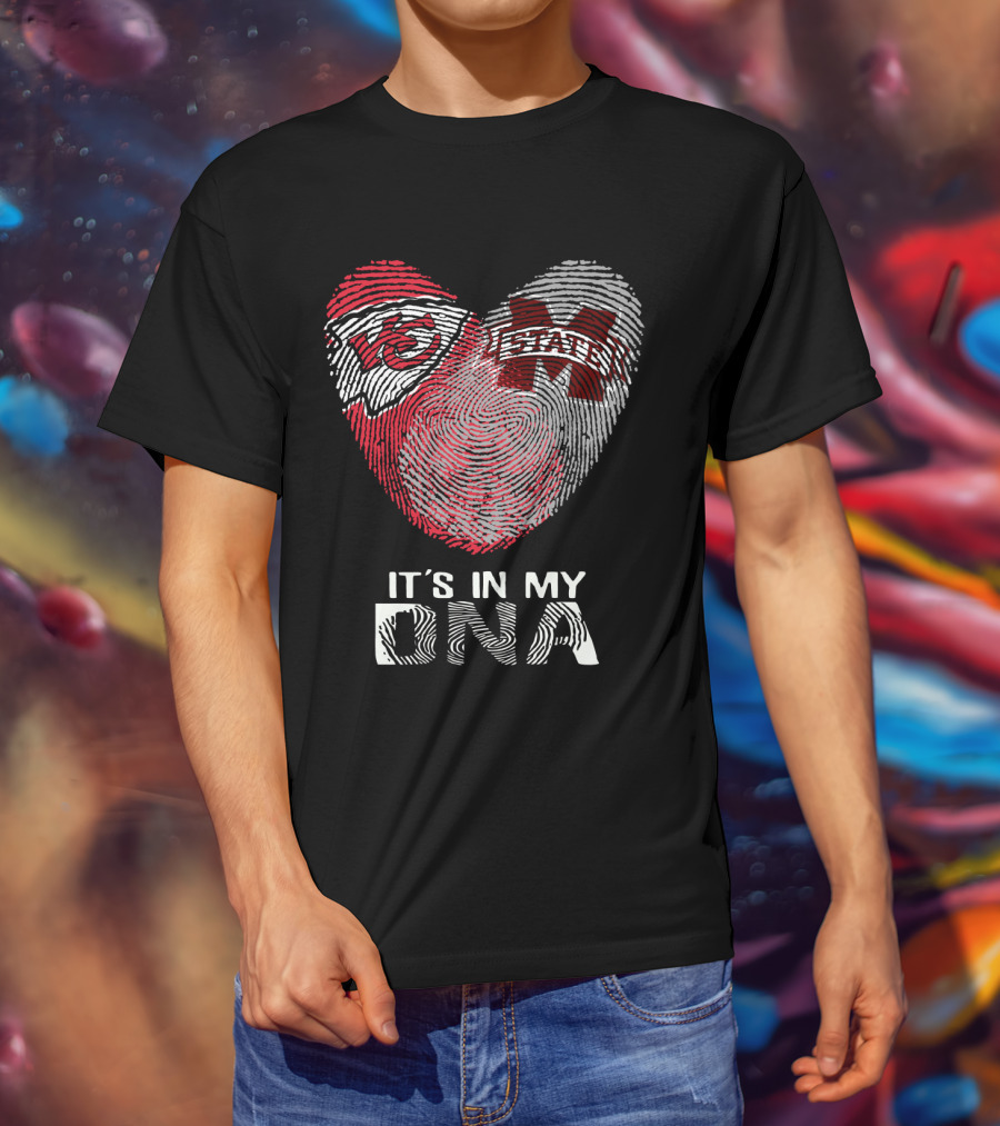 Chiefs MS State It's In My DNA Heartprint T-Shirt