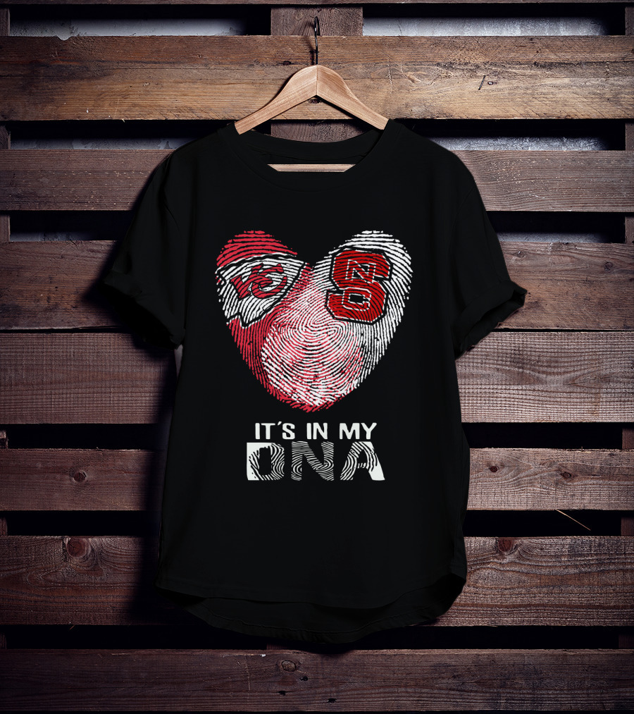 Chiefs NC State It's In My DNA Fingerprint Heart T-Shirt