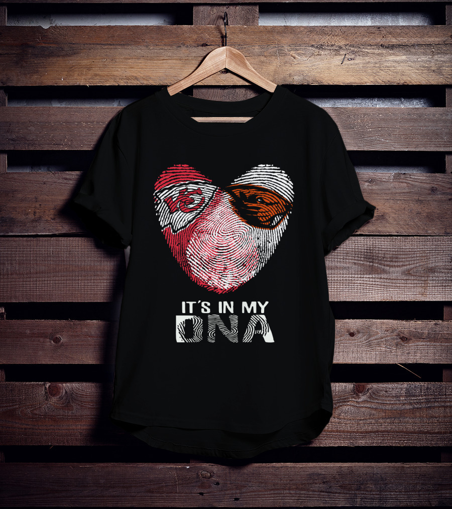 Chiefs Beavers It's In My DNA Heart Fingerprint T-Shirt