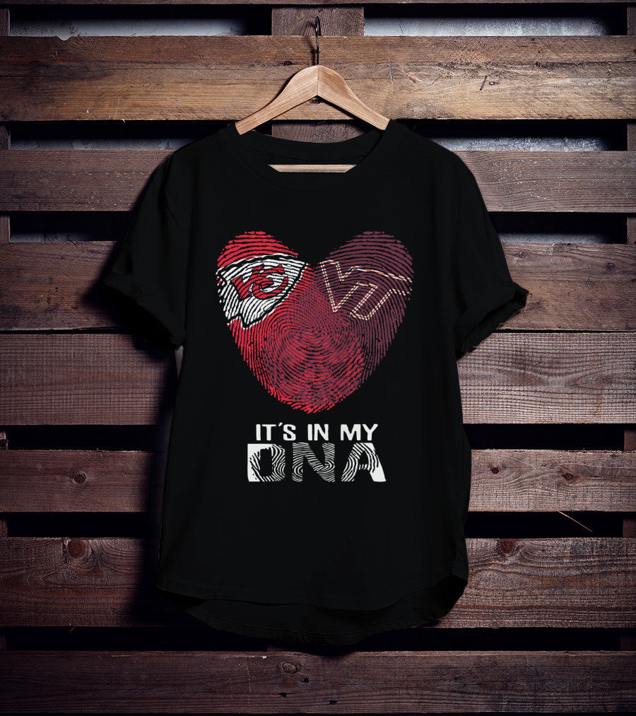 Chiefs Vt Fingerprint Heart It's In My Dna T-Shirt