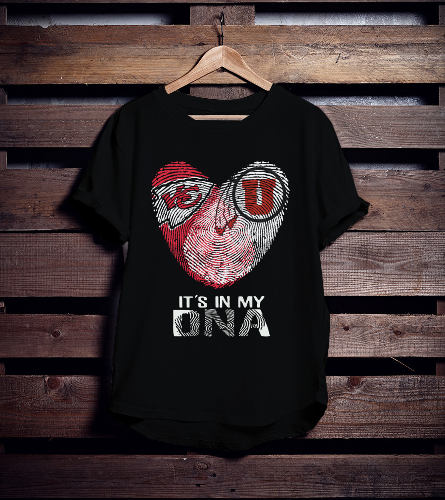 Chiefs Utah Utes It's In My Dna Fingerprint Heart U T-Shirt