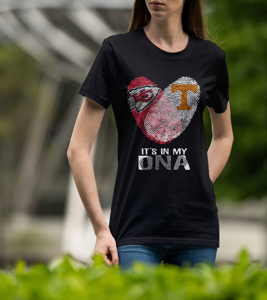 Chiefs Tennessee It's In My DNA Heart Fingerprint T-Shirt