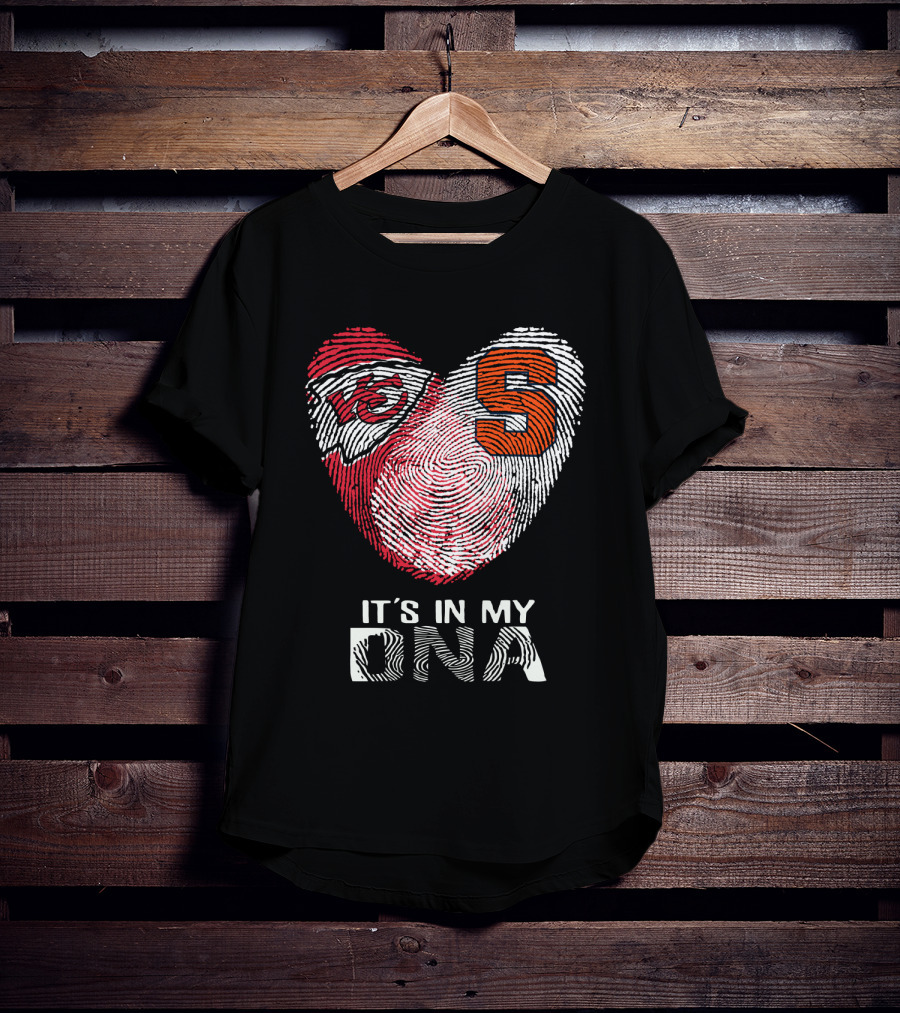Chiefs Syracuse It's In My Dna Fingerprint Heart T-Shirt