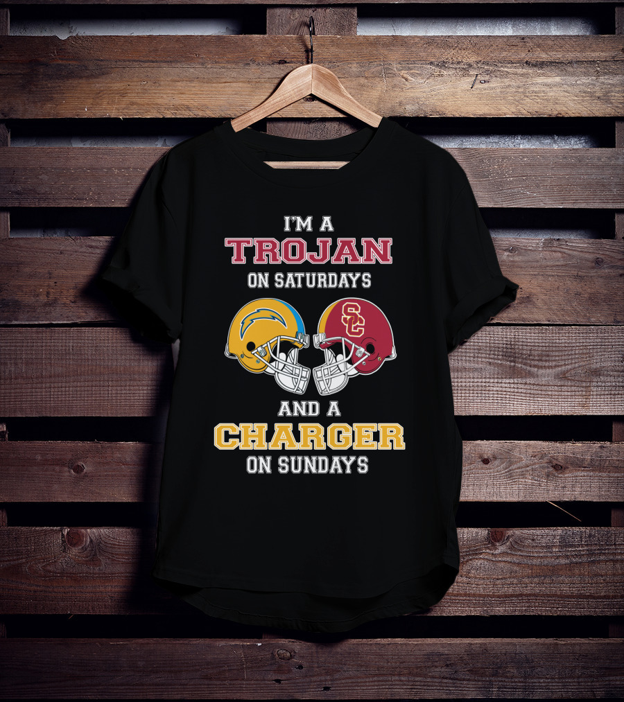 I'm A Trojan On Saturdays And A Charger On Sundays T-Shirt