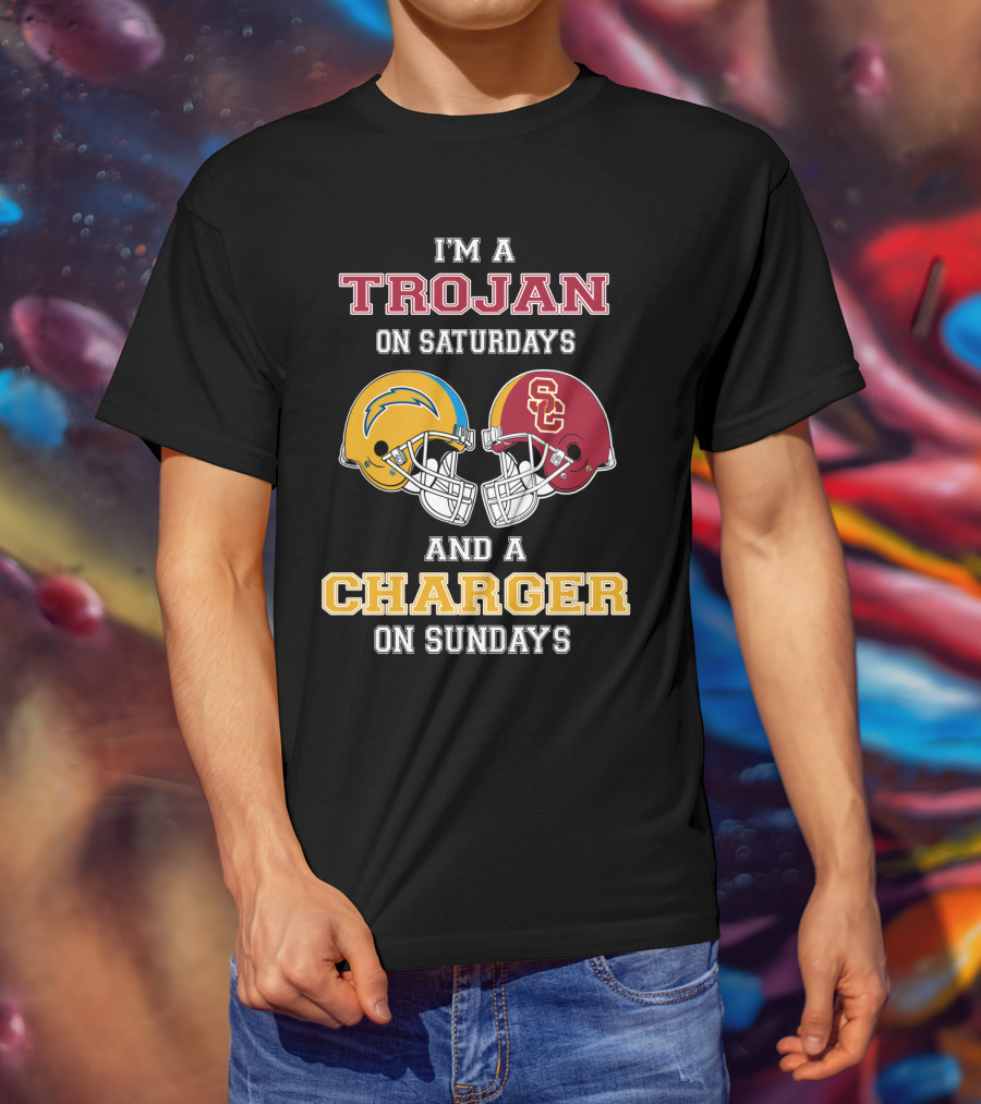 I'm A Trojan On Saturdays And A Charger On Sundays T-Shirt