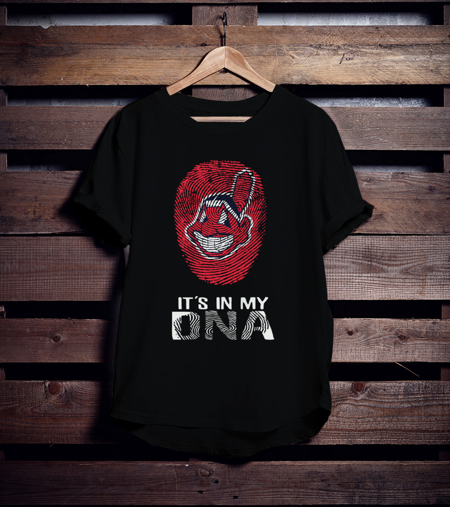 It's In My DNA Indians Fingerprint Face T-Shirt