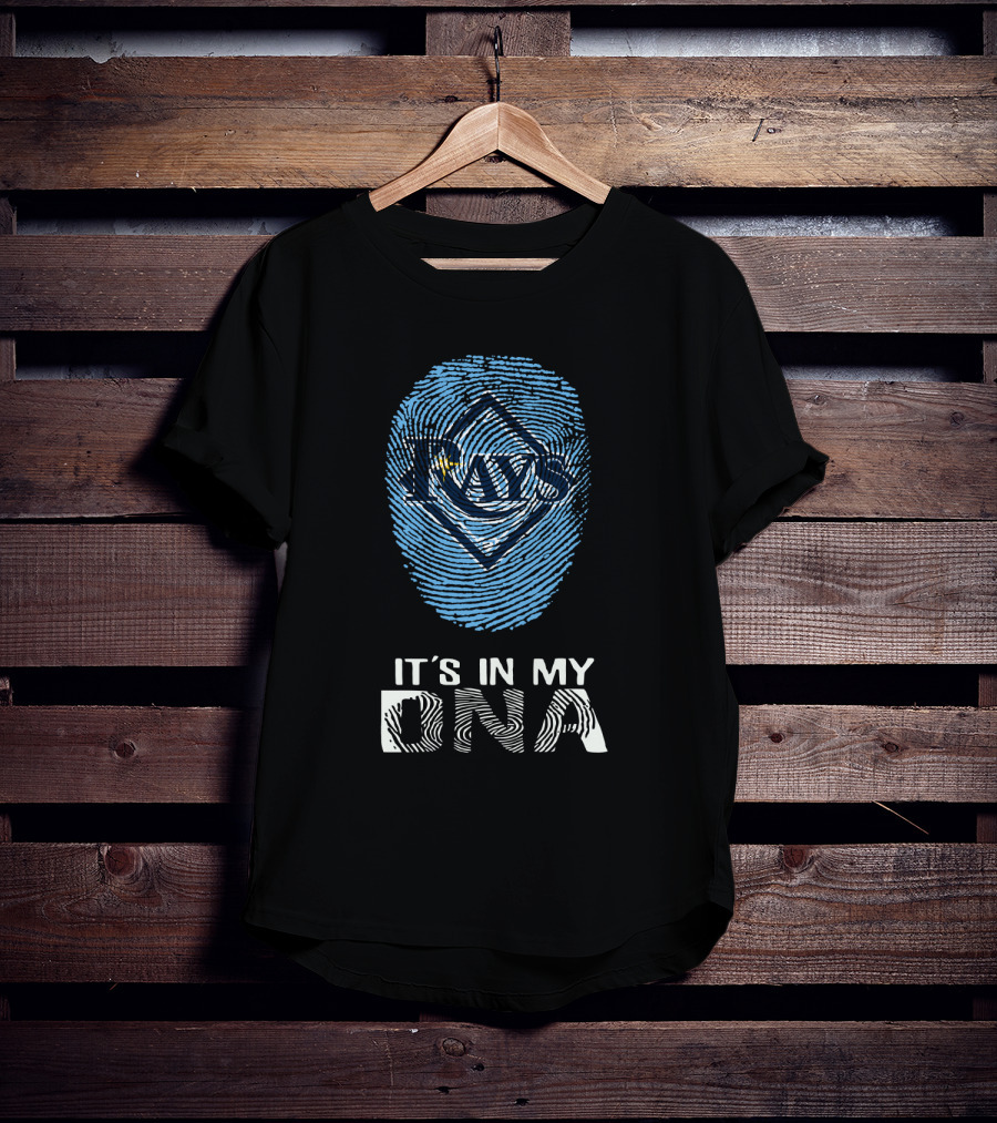 Rays It's In My DNA Fingerprint Pattern Blue T-Shirt