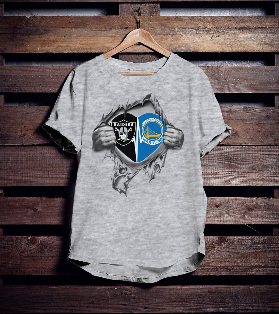 Raiders Warriors It's In My Heart Raiders Golden State Warriors T-Shirt