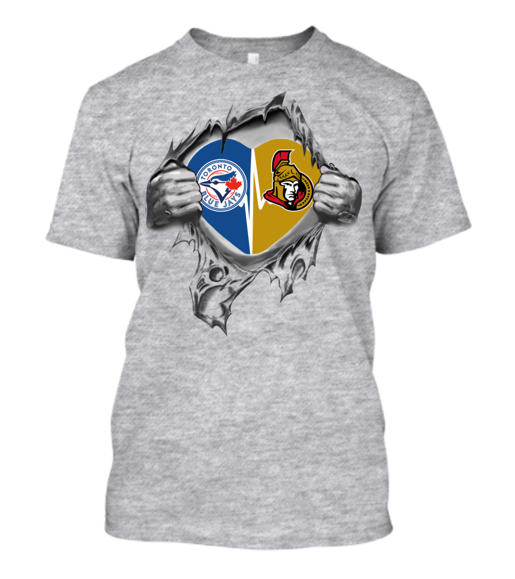 Toronto Blue Jays Ottawa Senators Heart T-Shirt