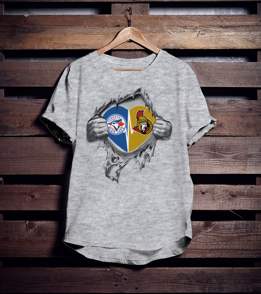 Toronto Blue Jays Ottawa Senators Heart T-Shirt