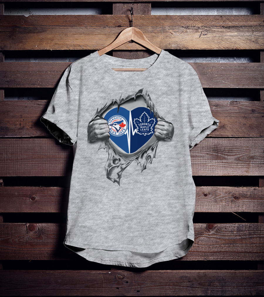 Toronto Blue Jays Toronto Maple Leafs Heart Loyal Fans T-Shirt