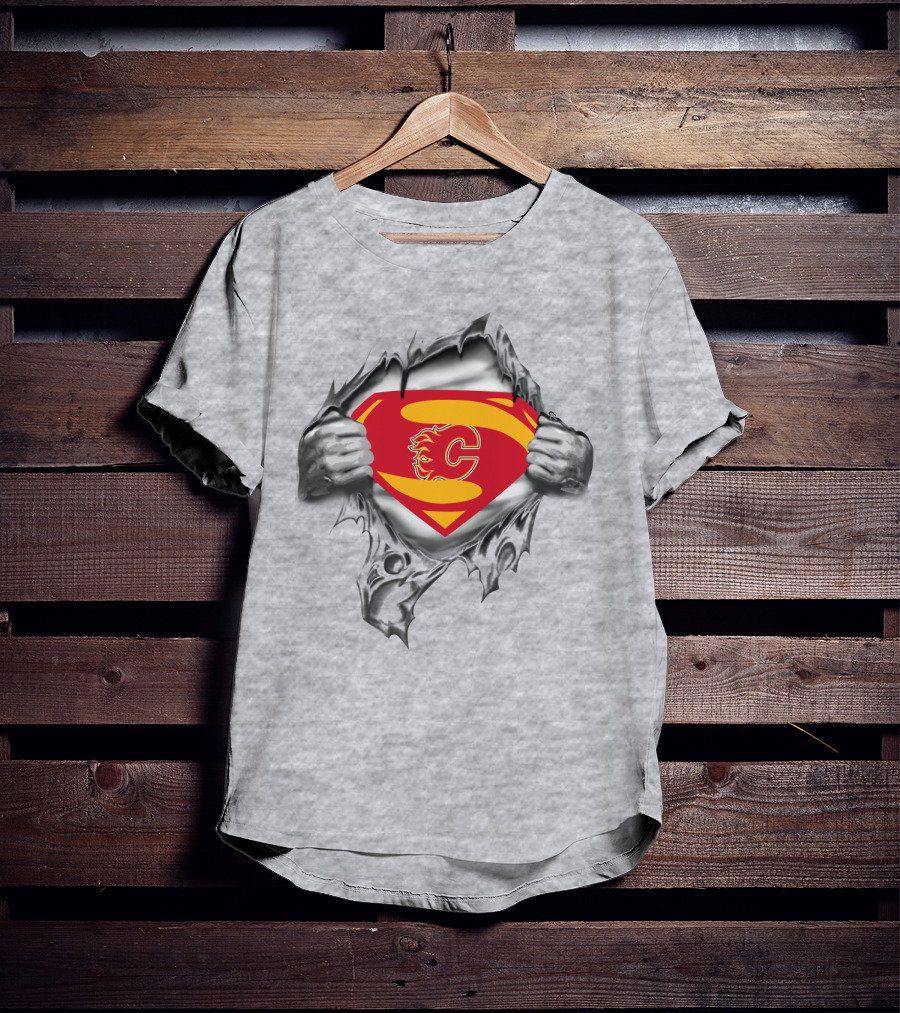 Calgary Flames Superman Logo Mashup T-Shirt