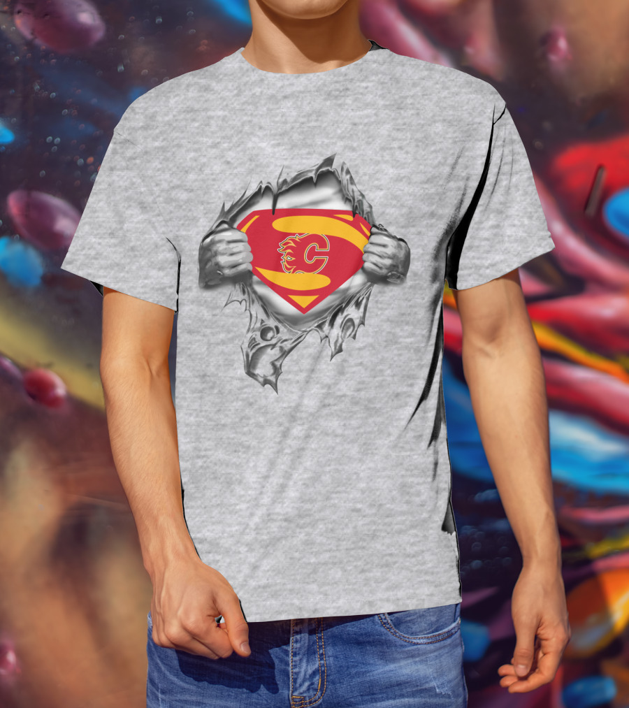 Calgary Flames Superman Logo Mashup T-Shirt