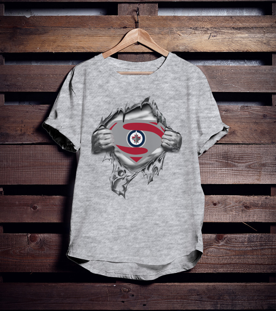 Winnipeg Jets Superman Logo Peel T-Shirt