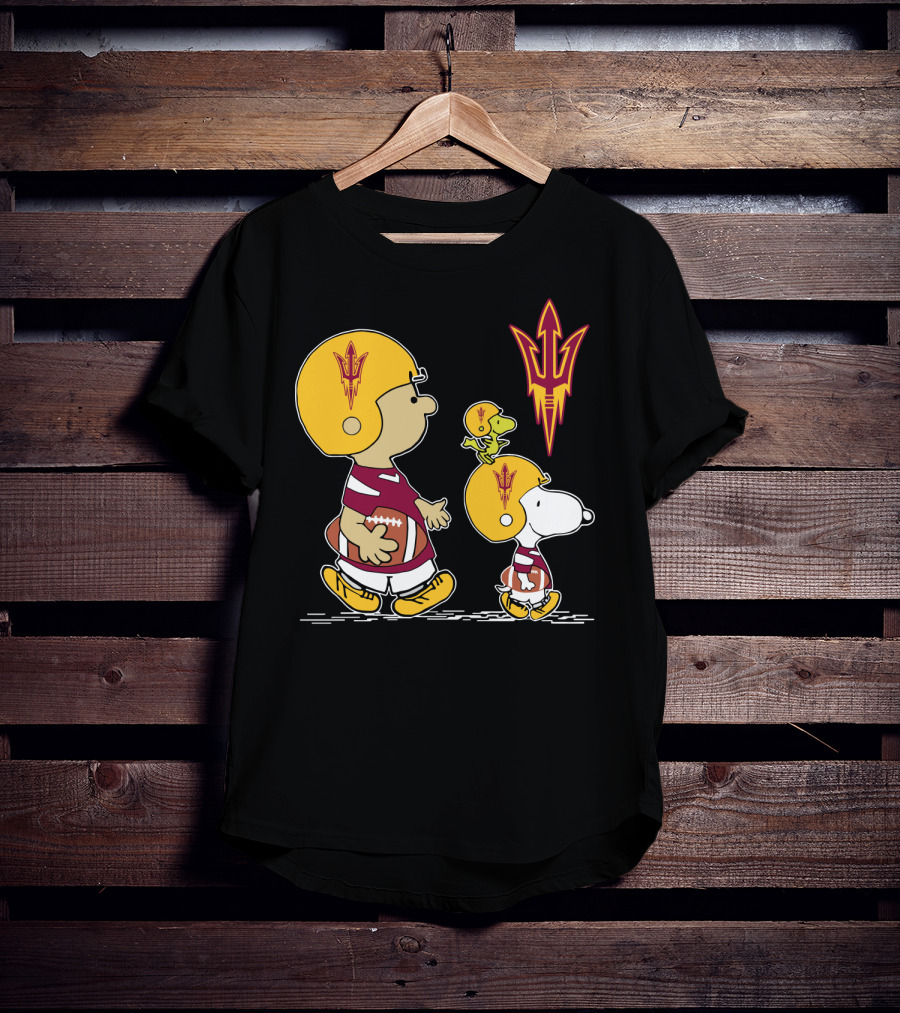 Arizona State Peanuts Football Trio Helmet T-Shirt