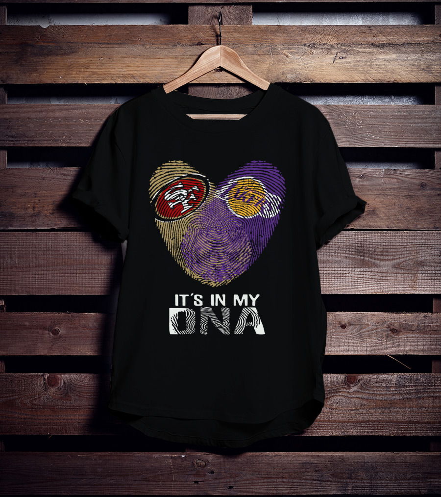49ers Lakers It's In My DNA Fingerprint Heart T-Shirt