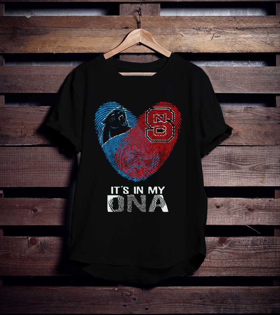 Panthers NC State It's In My DNA Fingerprint Heart T-Shirt