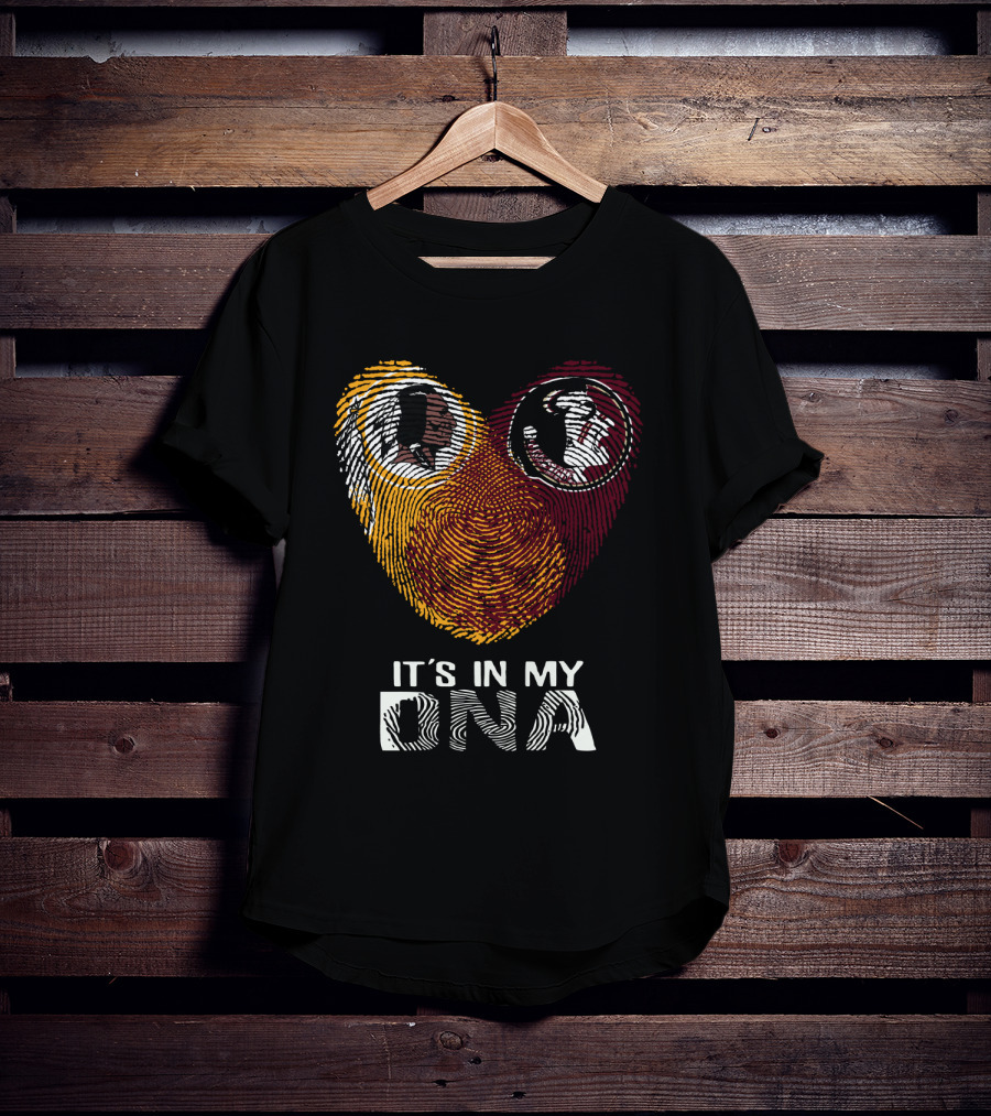 Redskins Seminoles It's In My Dna Fingerprint Logos T-Shirt