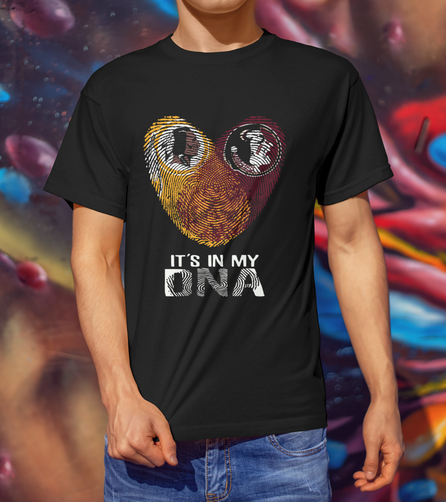 Redskins Seminoles It's In My Dna Fingerprint Logos T-Shirt