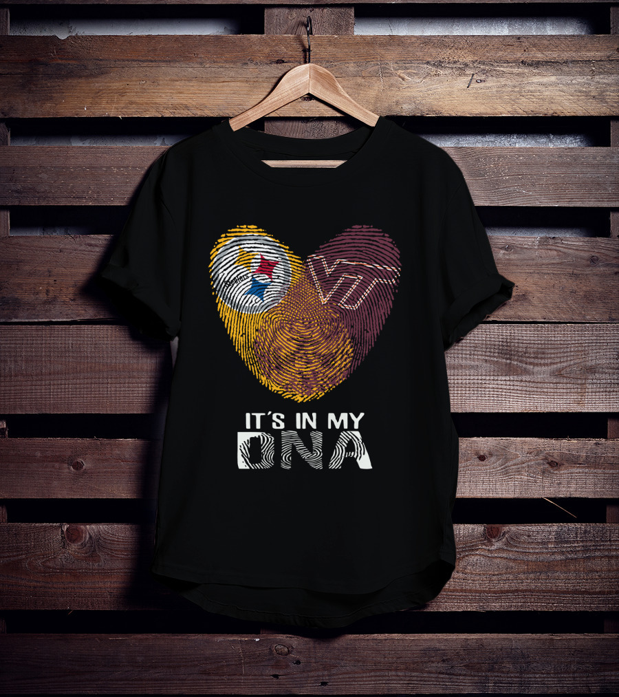 Steelers VT It's In My DNA Fingerprint Heart T-Shirt