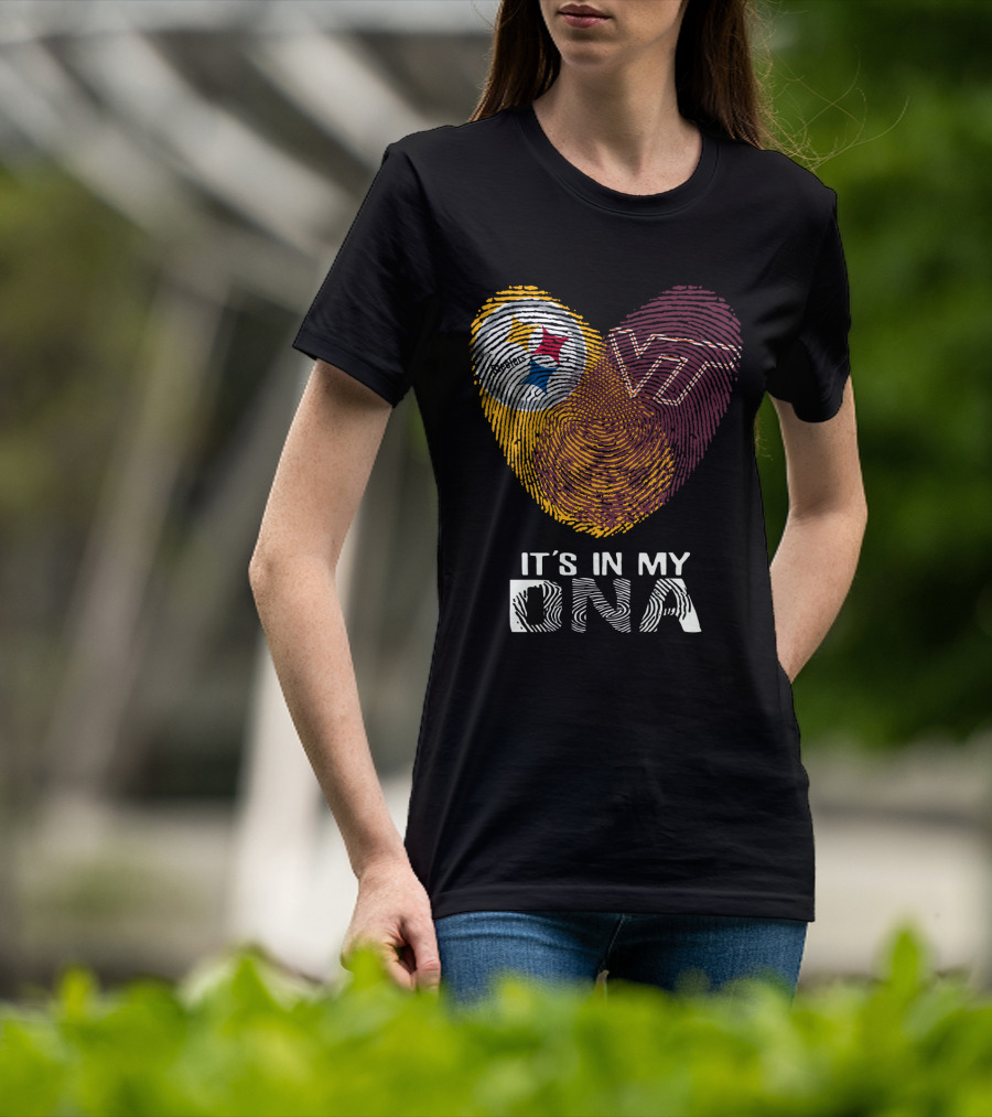 Steelers VT It's In My DNA Fingerprint Heart T-Shirt