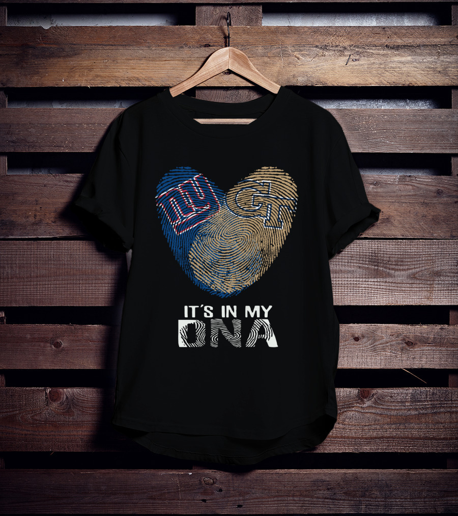 Ny Giants Gt It's In My DNA Fingerprint Heart T-Shirt