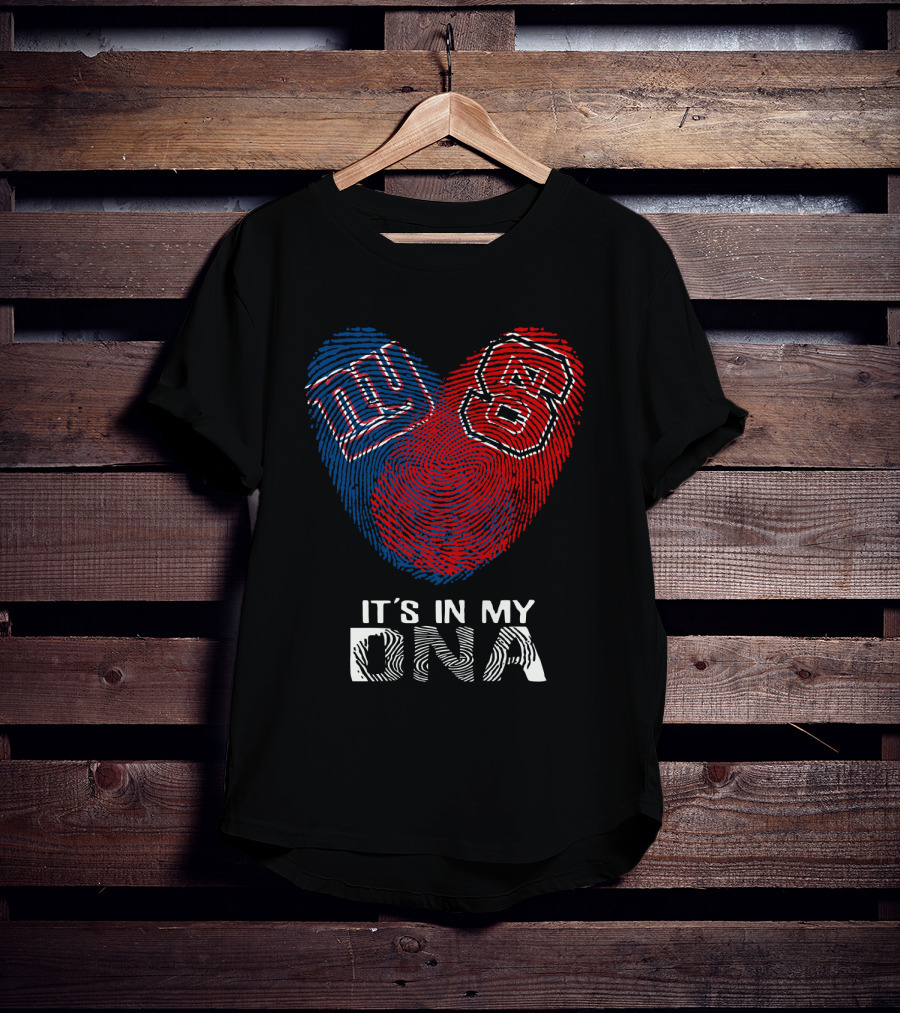 Giants NC State It's In My DNA Fingerprint Heart T-Shirt