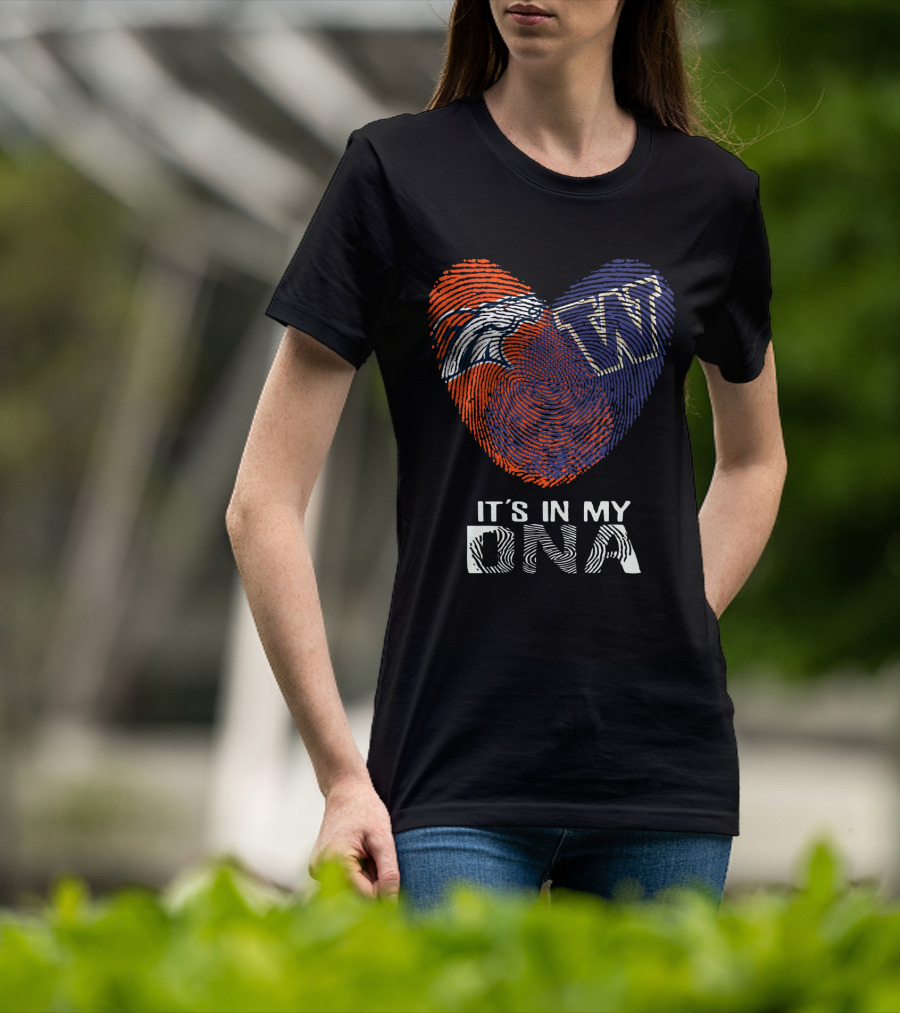 Broncos Logo W Fingerprint It's In My DNA T-Shirt