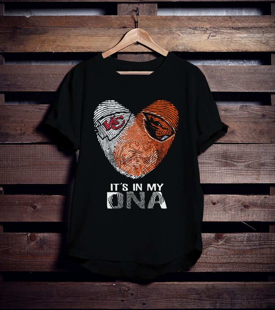 Chiefs Oregon State It's In My DNA Fingerprint Heart T-Shirt