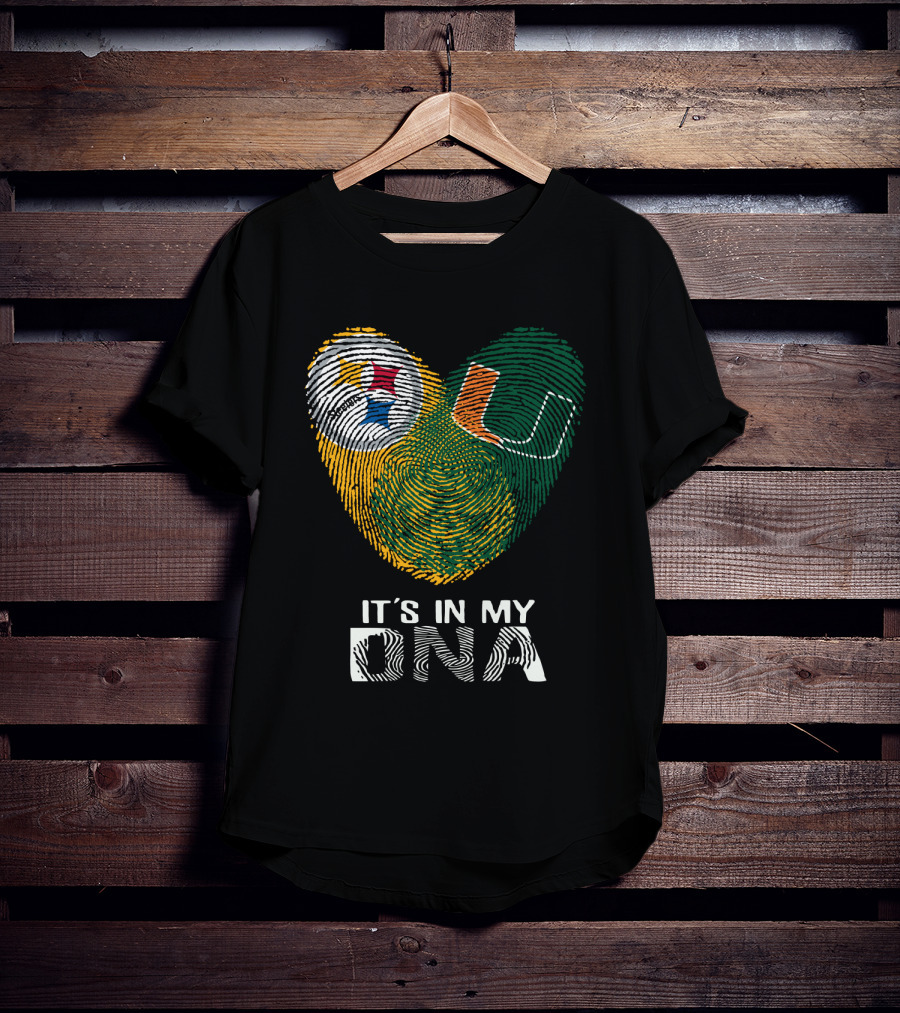 Steelers Hurricanes It's In My DNA Fingerprint T-Shirt