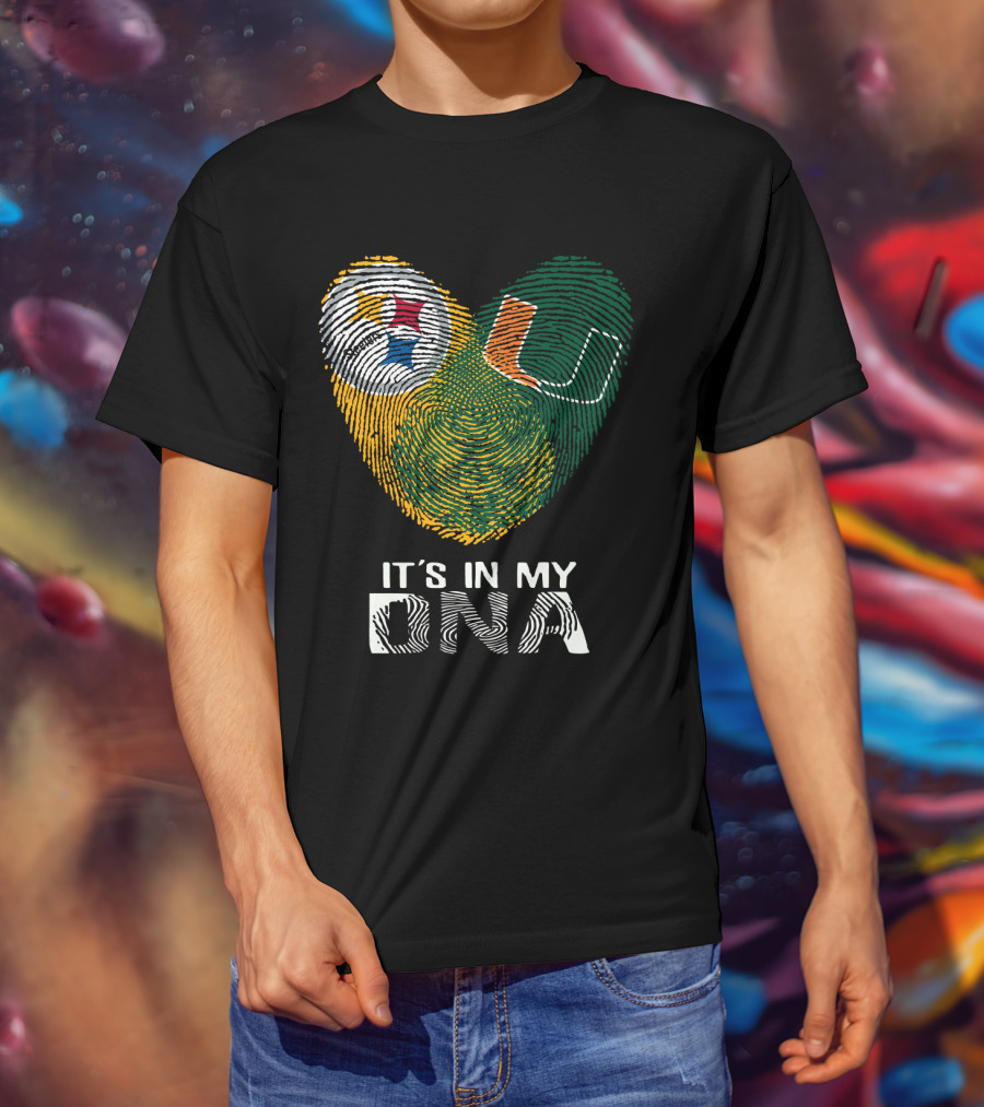 Steelers Hurricanes It's In My DNA Fingerprint T-Shirt